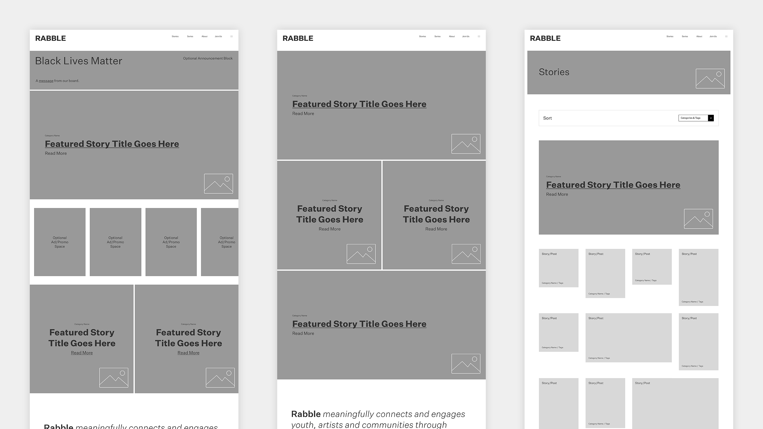 Rabblemedia wireframes 1